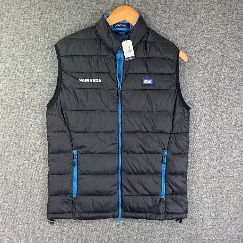 Johnnie O Hudson Vest Men Small Black Quilted Performance Golf Preppy NEW - Picture 1 of 11
